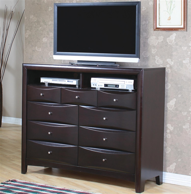 Phoenix Media Chest In Rich Deep Cappuccino Finish By Coaster 200418