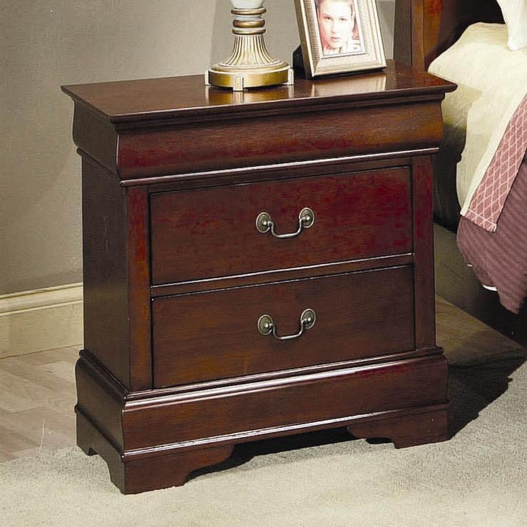 Louis Philippe Nightstand In Cherry Finish By Coaster 200432