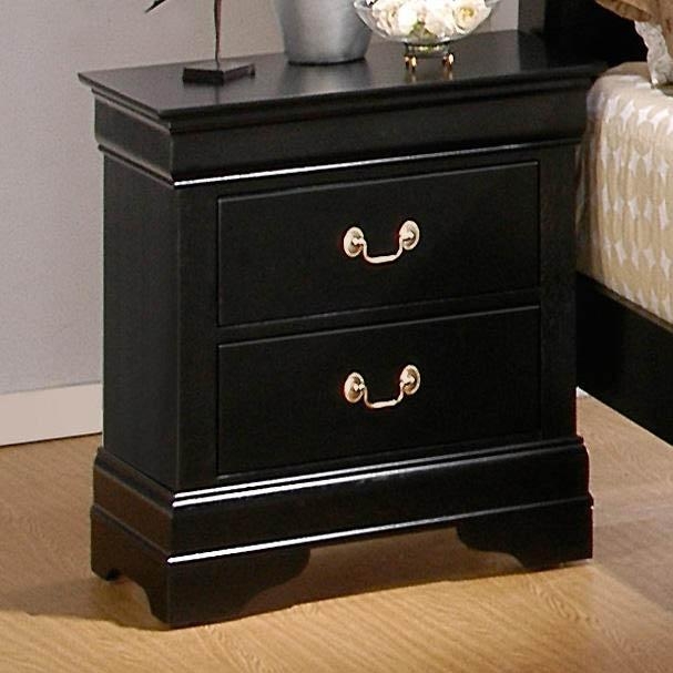 Louis Philippe Nightstand In Black Finish By Coaster 201072