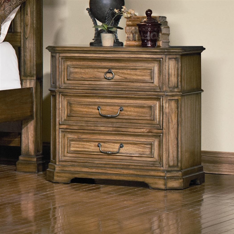 Edgewood Nightstand In Distressed Warm Brown Oak Finish By Coaster 201622