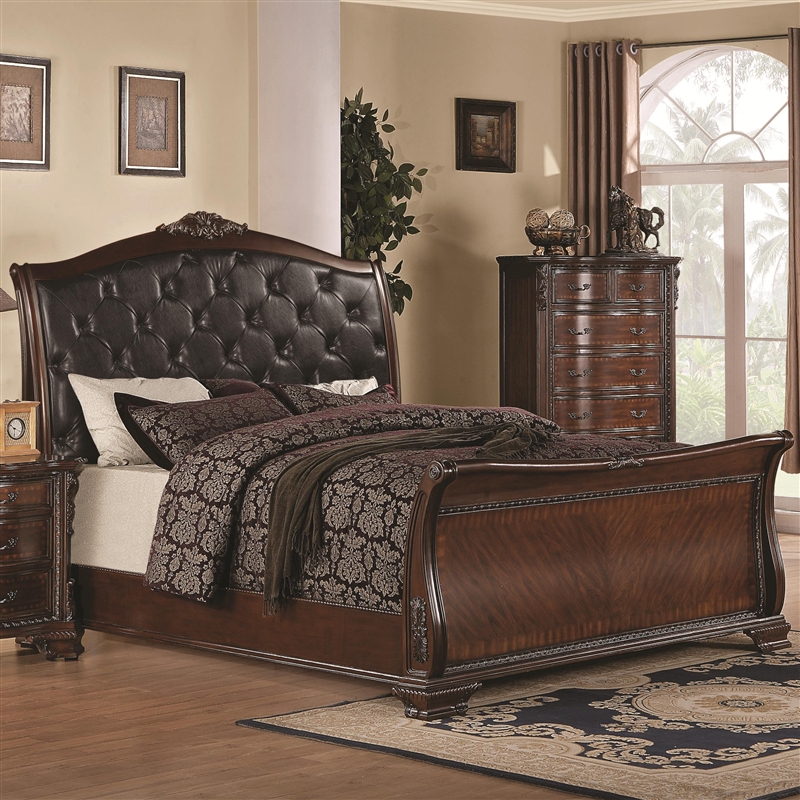 Maddison Bed In Warm Cappuccino Finish By Coaster 202261q