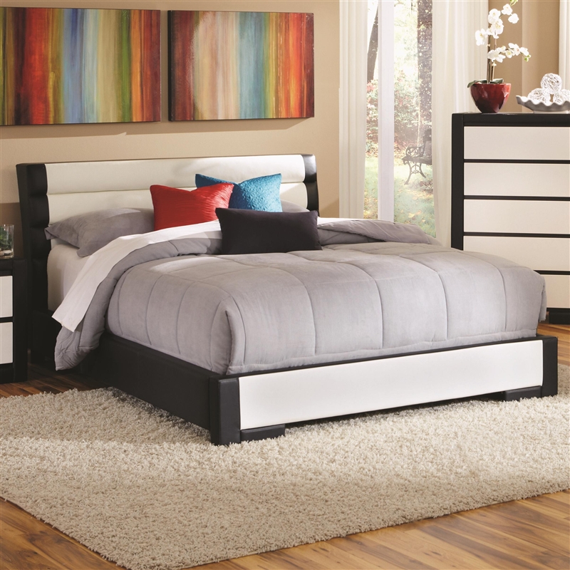 Kimball Black And White Upholstered 4 Piece Youth Bedroom Set By Coaster 203331t