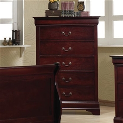 Coaster Louis Philippe 5 Drawer Chest - Cherry - 203975 - Coaster Furniture