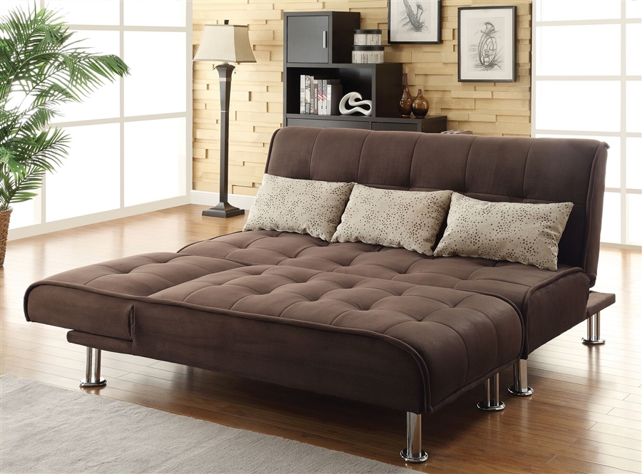 Ellwood Sofa Bed In Brown Microfiber Upholstery By Coaster - 300276