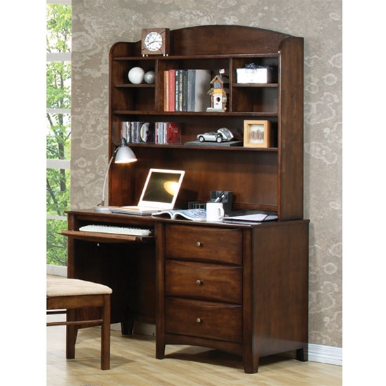 walnut desk with hutch