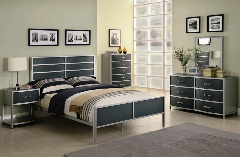 Dewey 4 Piece Youth Metal Bedroom Set In Two Tone Finish By Coaster 400391