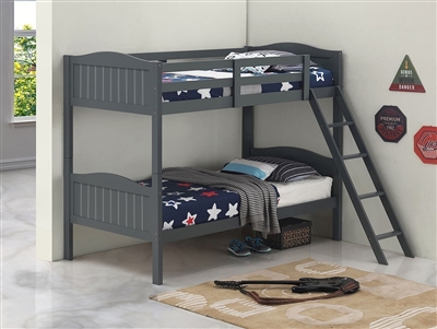 Littleton Twin Twin Bunk Bed in Grey Finish by Coaster - 405053GRY