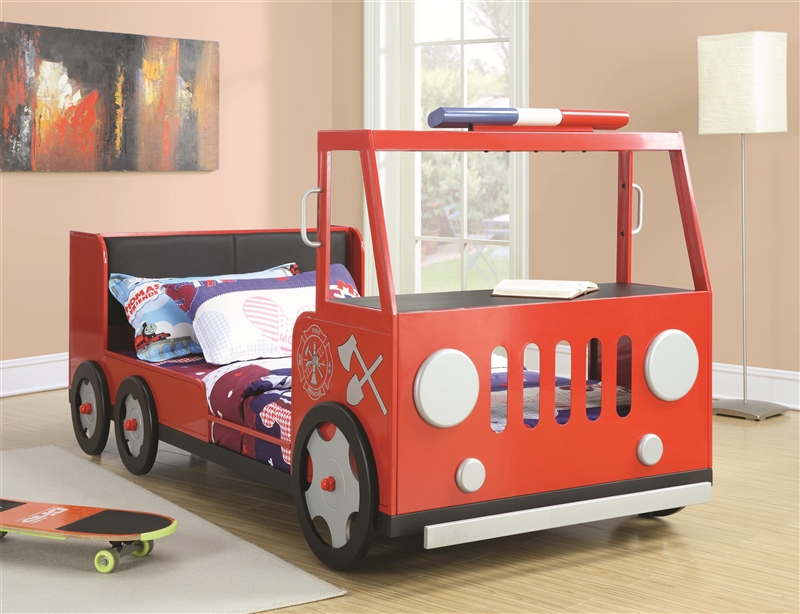 Twin Fire Truck Bed In Red Finish By Coaster 460010