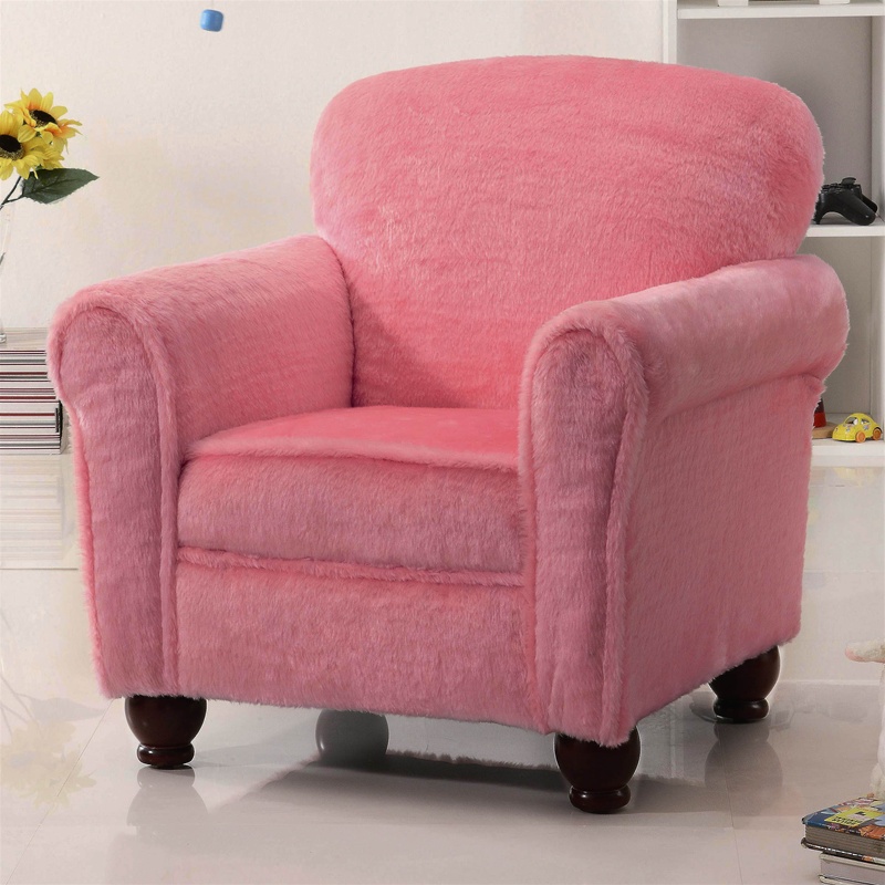 Plush Chair In Fuzzy Pink Fabric By Coaster 460405