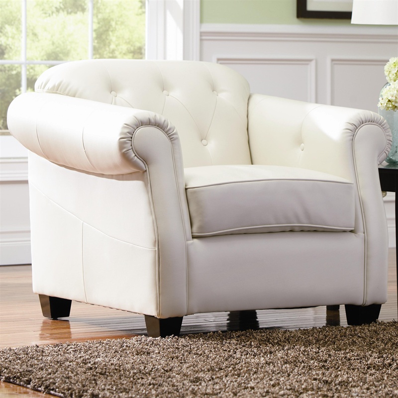 Kristyna Soft White Leather Chair by Coaster - 502553