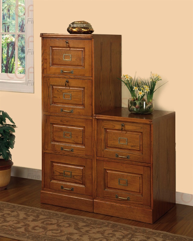 2 Piece 6 Drawer File in Oak Finish by Coaster 5317NS