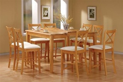 Maple Finish Counter Height 9 Piece Dining Set with Butterfly Leaf by  Coaster - 5848