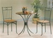 Warm Wood/Dark Metal Finish Round Top 3 Piece Bistro Dining Set by Coaster - 5939