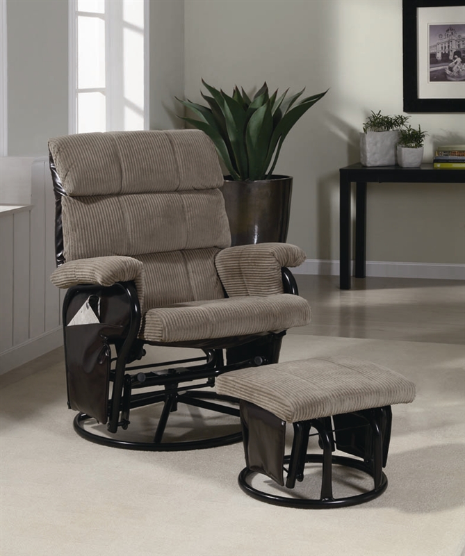 corduroy glider chair