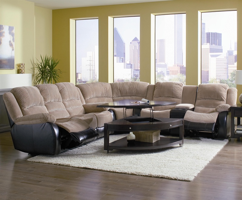 tan reclining sectional