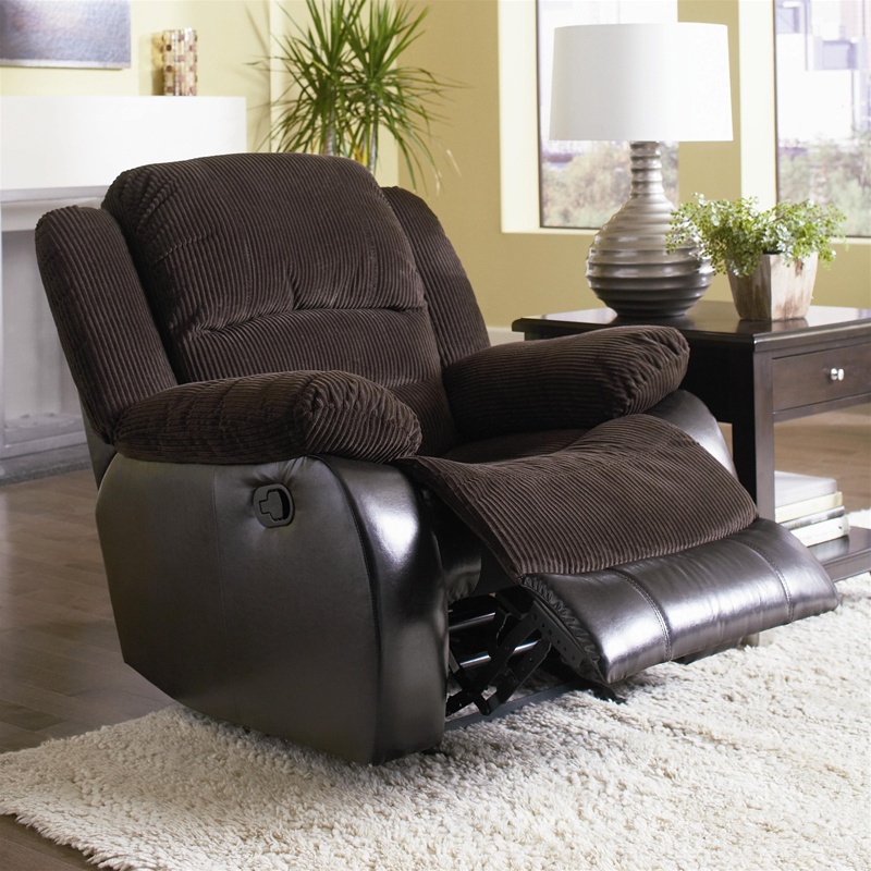 brown corduroy recliner