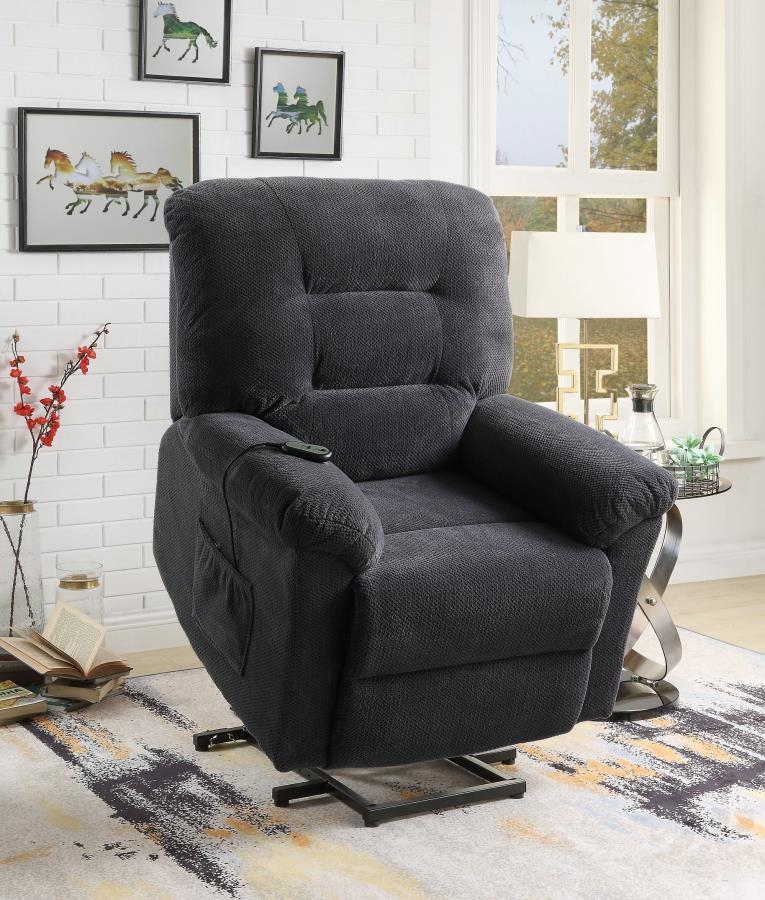 coaster charcoal power lift recliner 600398