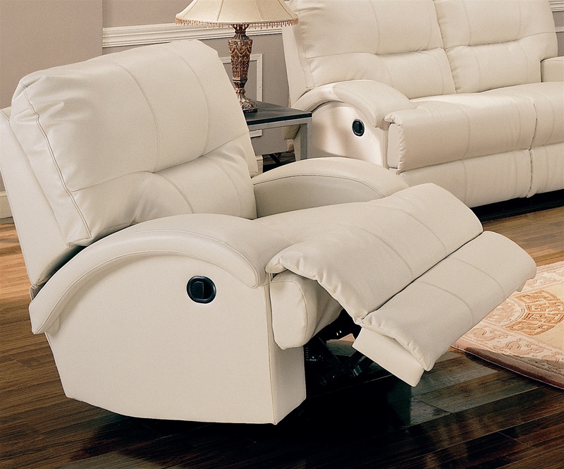 white leather recliner rocker