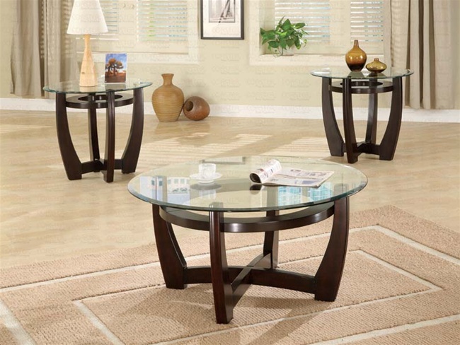 round glass coffee table sets