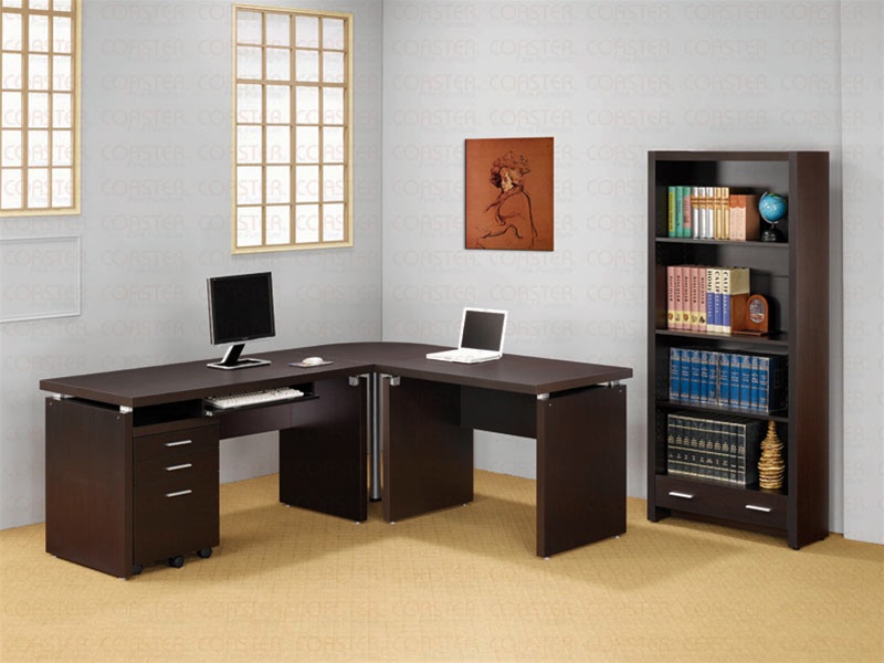 4 Piece Writing Desk In Cappuccino Finish By Coaster 800891