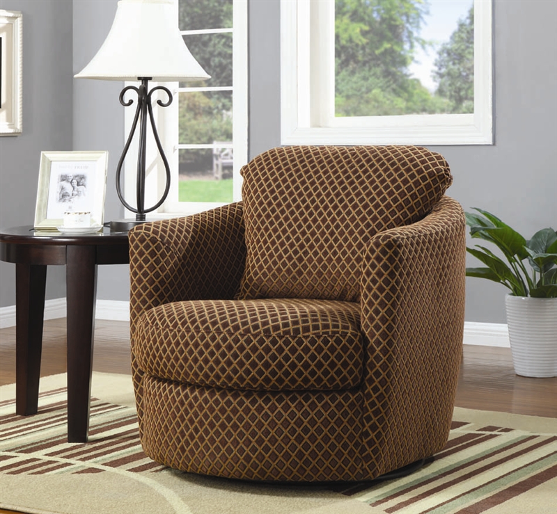 Diamond Pattern Fabric Swivel Accent Chair By Coaster 900405   COA 900405 2 