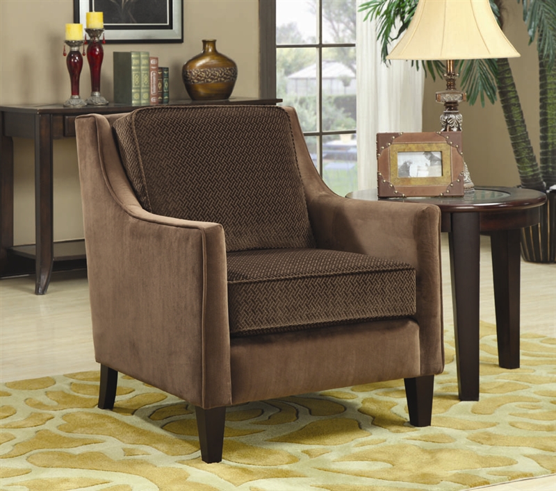 brown fabric accent chair