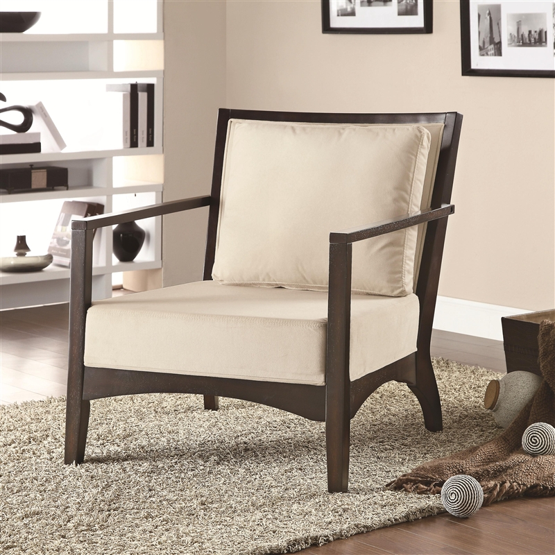 exposed wood accent chair