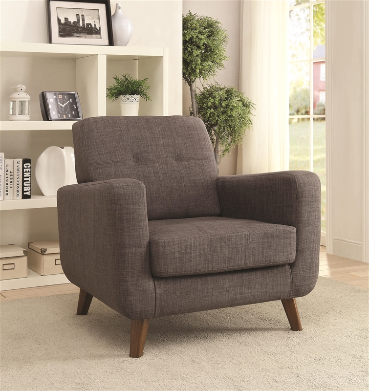 grey linen accent chair