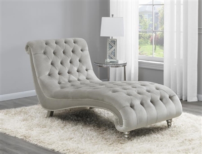 grey velvet chaise longue