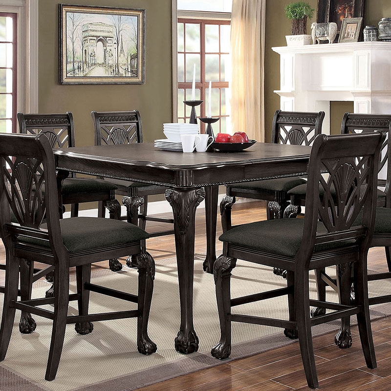 counter height dining set with hutch