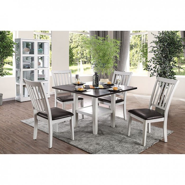 espresso and white dining set