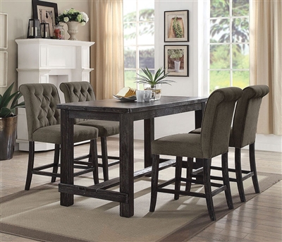 Sania II 5 Piece Counter Height Dining Set with Gray Chairs by ...