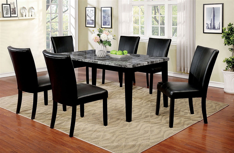 black and gray dining set