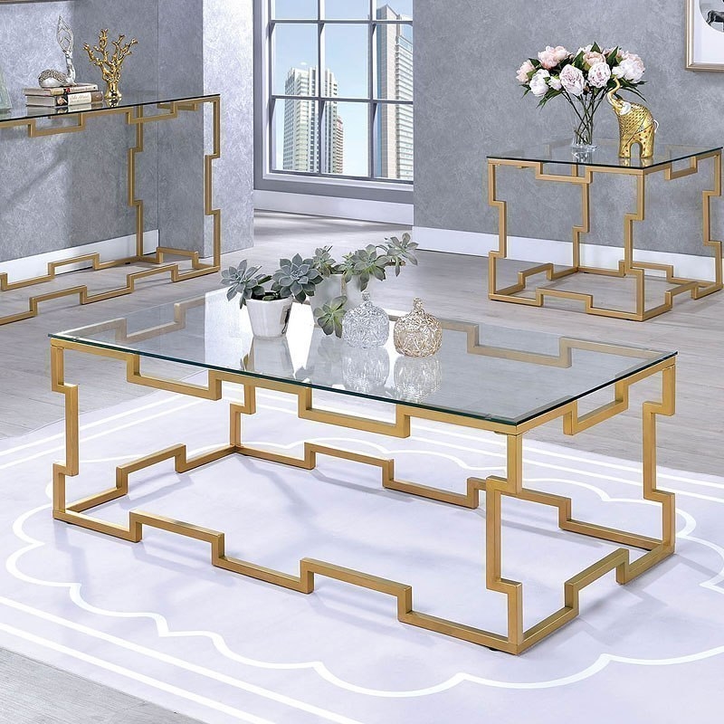 gold cocktail table set