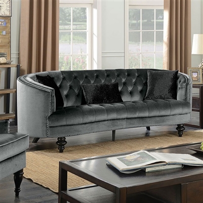 Manuela Sofa In Dark Gray By Furniture Of America Foa Cm6145gy Sf