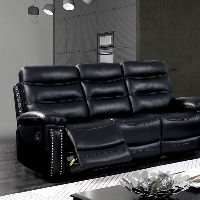 Cavan Recliner Sofa In Black By Furniture Of America Foa Cm6560bk Sf