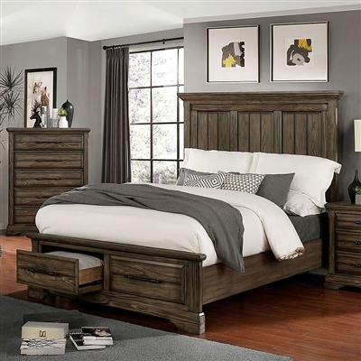 Amarillo Bed in Light Walnut Finish by Furniture of America - FOA-CM7896-B