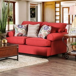 Rena Love Seat in Red by Furniture of America - FOA-SM1277-LV