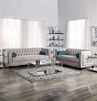 Furniture of America - Verne 2 Piece Sofa Set in Bluish Gray - SM8330-SF-LV  — GreatFurnitureDeal