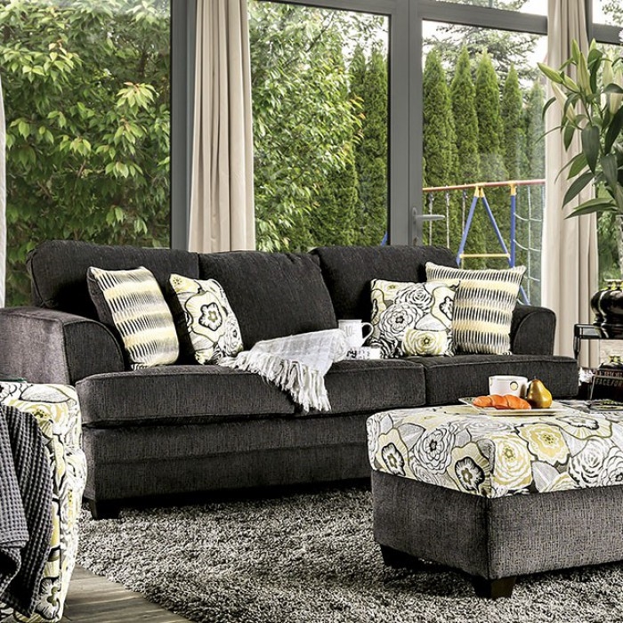 Xochitl Sofa In Dark Gray By Furniture Of America Foa Sm4130 Sf