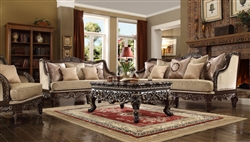 Traditional Luxury 2 Piece Living Room Set in Antique Brown by Homey ...