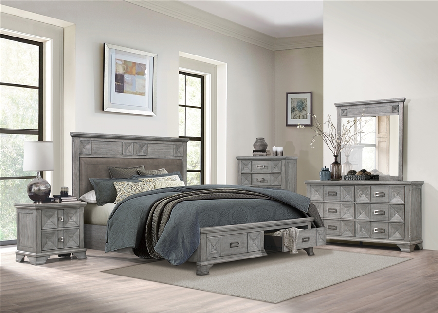 Mayodan 6 Piece Bedroom Set In Rustic Gray By Home Elegance Hel 1516 1 4