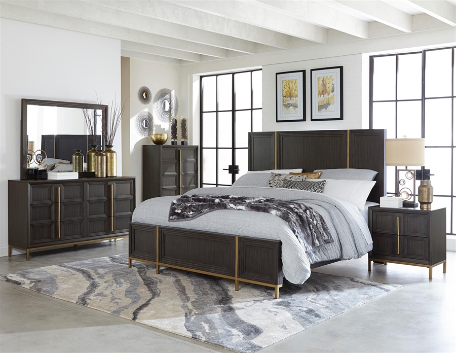 Vargehese 6 Piece Bedroom Set In Dark Charcoal By Home Elegance Hel 1729 1 4