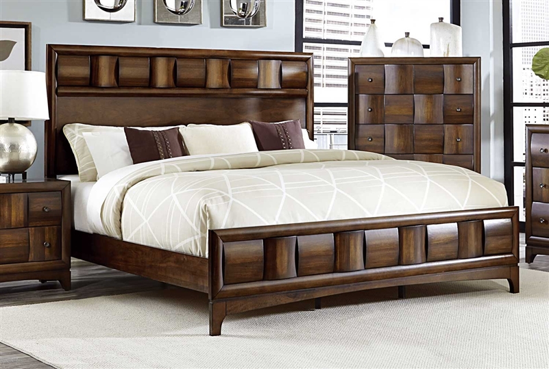 Porter Queen Bed In Warm Walnut By Home Elegance Hel 1852 1