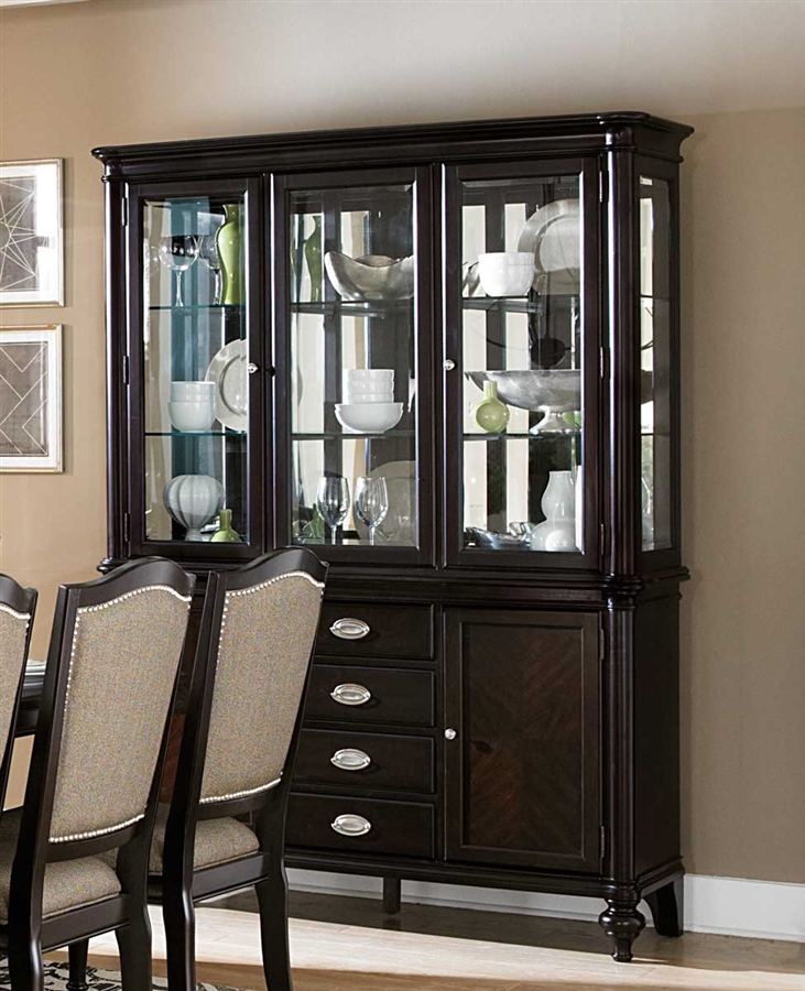 dark cherry buffet and hutch