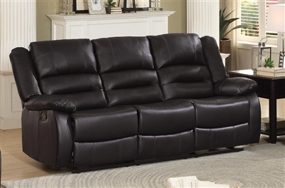 Jarita Double Reclining Sofa in Brown by Home Elegance - HEL-8329BRW-3