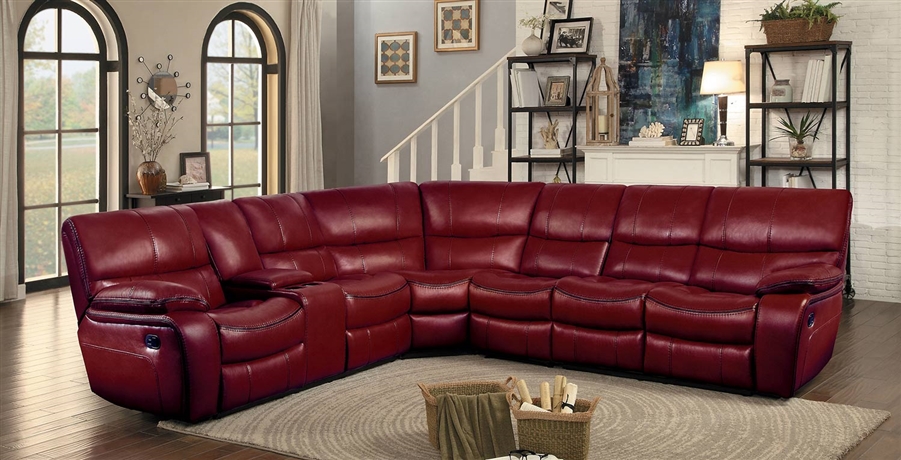 red reclining sectional