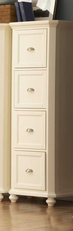 white wooden 4 drawer filing cabinet