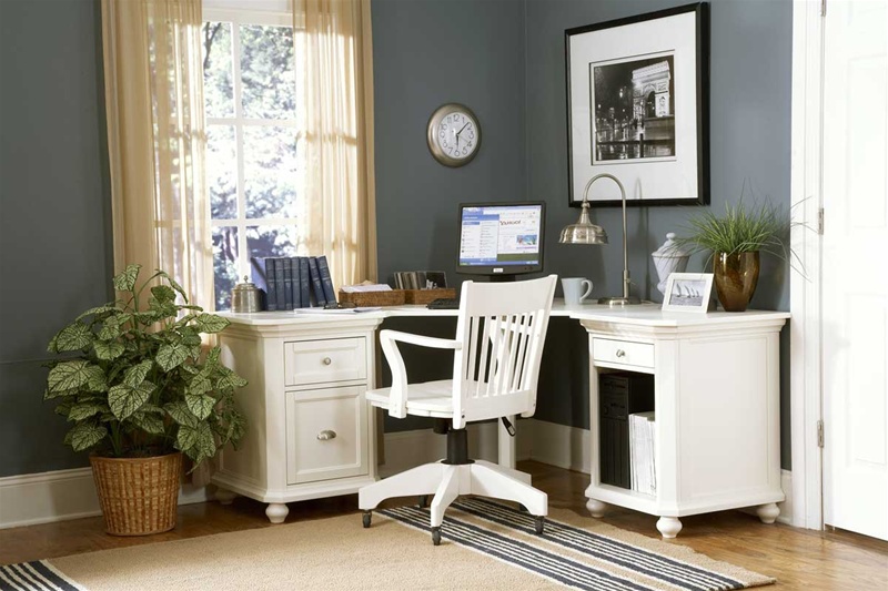 Hanna 6 Piece Corner Desk In White Or Black Finish By Homelegance