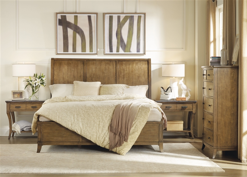 Shelbourne Sleigh Bed 6 Piece Bedroom Set In Lustrous Caramel Finish By Hooker Furniture Hf 5339 90450 S